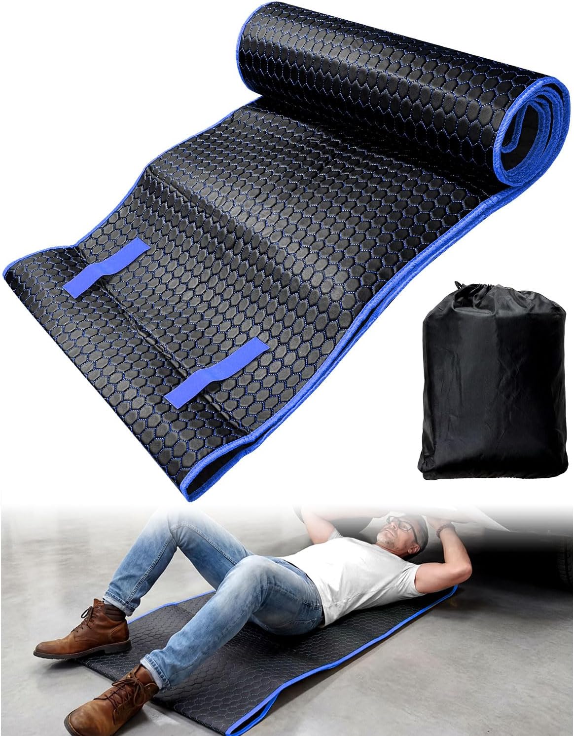 Rolling Creeper Mat, 145×67cm Portable Under Car Repair Pad