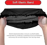 Vista 4 de DONNA Gorro de satén para niños, gorro de dormir, 3 piezas, capó de pelo suave de satén para niños
