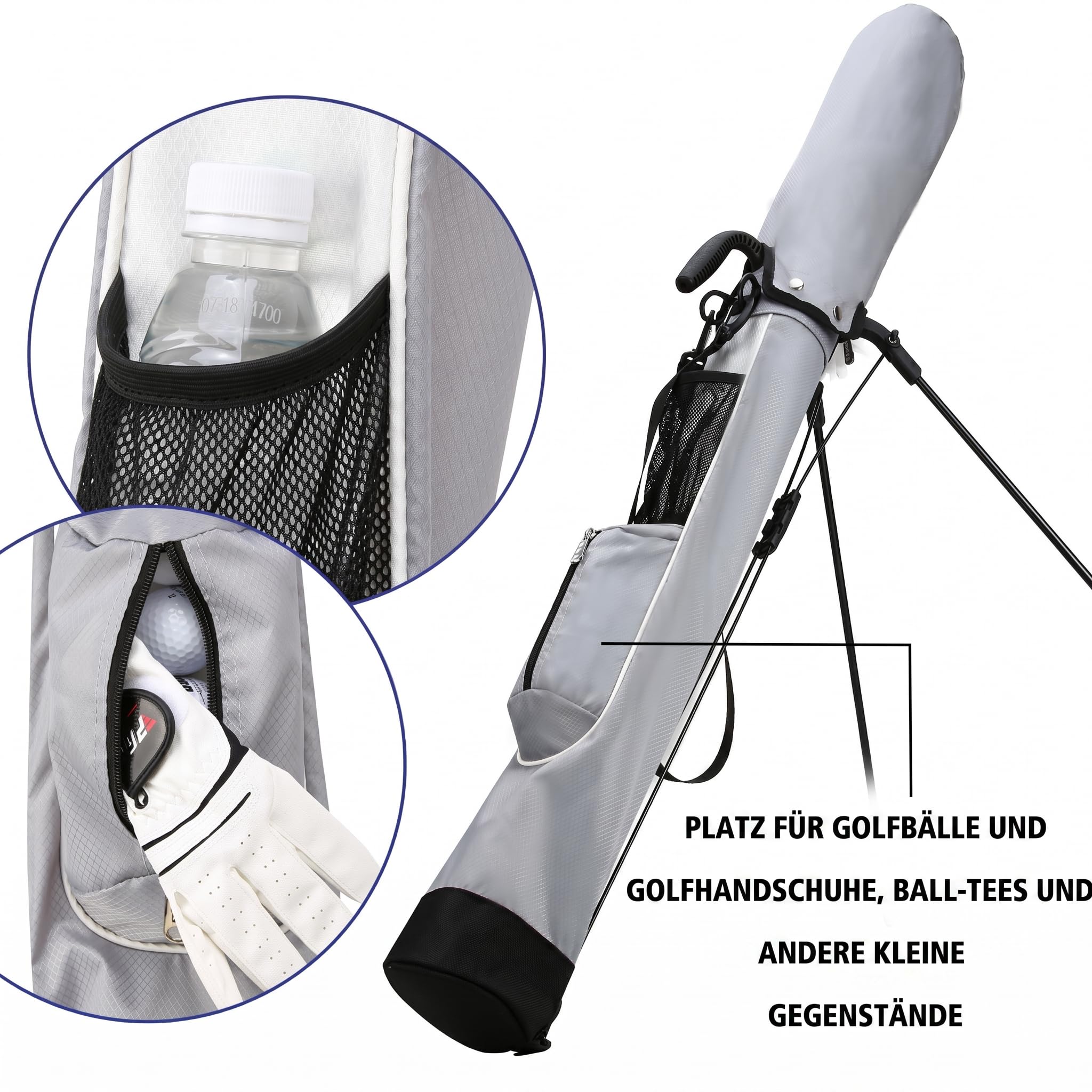 PGM Golf Bags - Lightweight PGM Golf Bag with Strap and Stand – Easy to Carry and Durable Pitch Putt Golf Bag – Golf Stand Bag for The Driving Range, Par 3 and Executive Courses – Golf Gun Bag 2.0