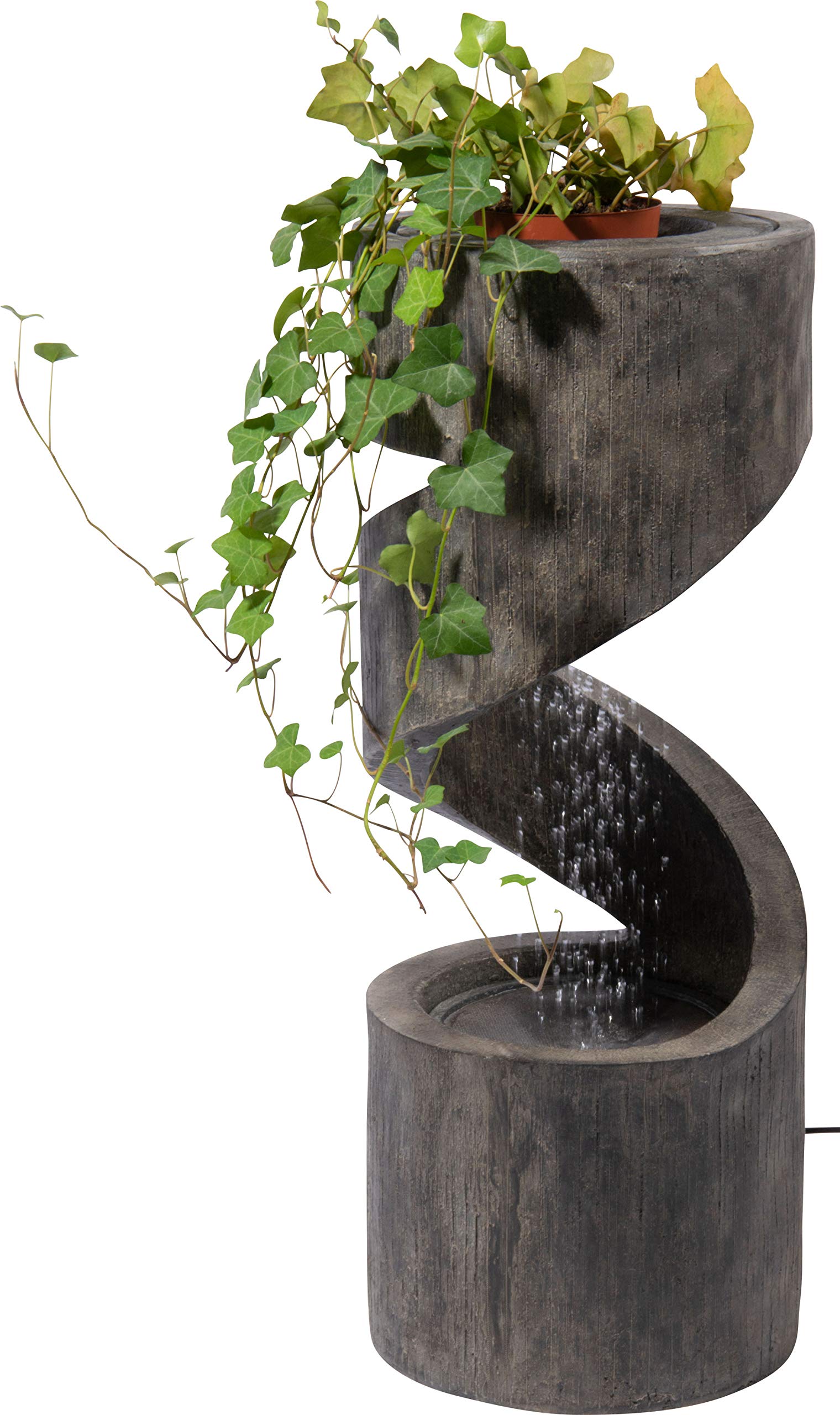 dobar® Fuente de jardín Venus 96160e de diseño Grande, con iluminación LED, Cascada de poliresina, Fuente Decorativa para Exteriores, 31,5 x 31,5 x 79,5 cm