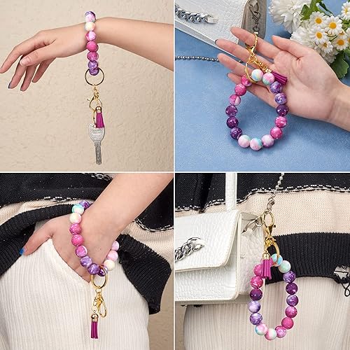 Miniatura 6 de Kit de 45 cuentas redondas de silicona de 0.591 in, cuentas de silicona a granel para joyas, manualidades, collares, guirnaldas y pulseras (3