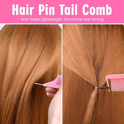 Miniatura 6 de IKOCO Juego de ligas para el cabello, 1505 bandas elásticas coloridas para el cabello con herramientas para el cabello Topsy Tail, peine de cola de