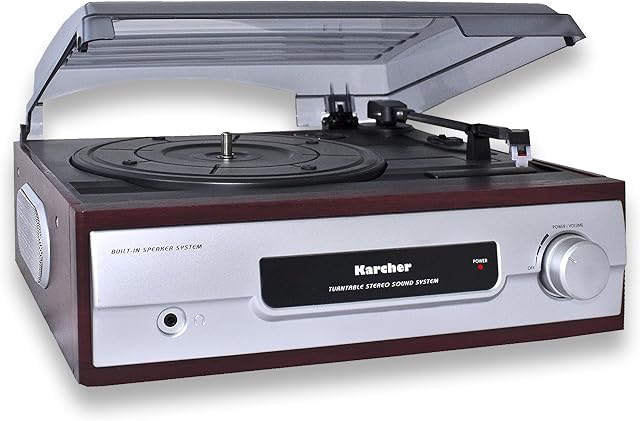 Kärcher KA8050 Gramofon z Wbudowanymi Głośnikami, Wielokolorowy, 28.8 x 31.7 x 14.3 cm