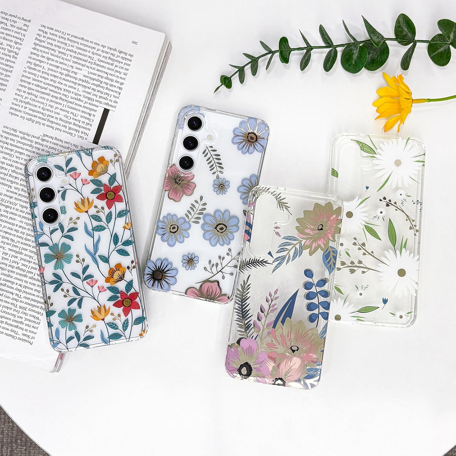 Fit for Samsung Galaxy A16 Case Floral, Cute Clear Flower Cover for Women Girls Elegant Soft Transparent Luxury Gold Plated Shockproof Phone Case for Samsung Galaxy A16 5G, Blossom - Image 7