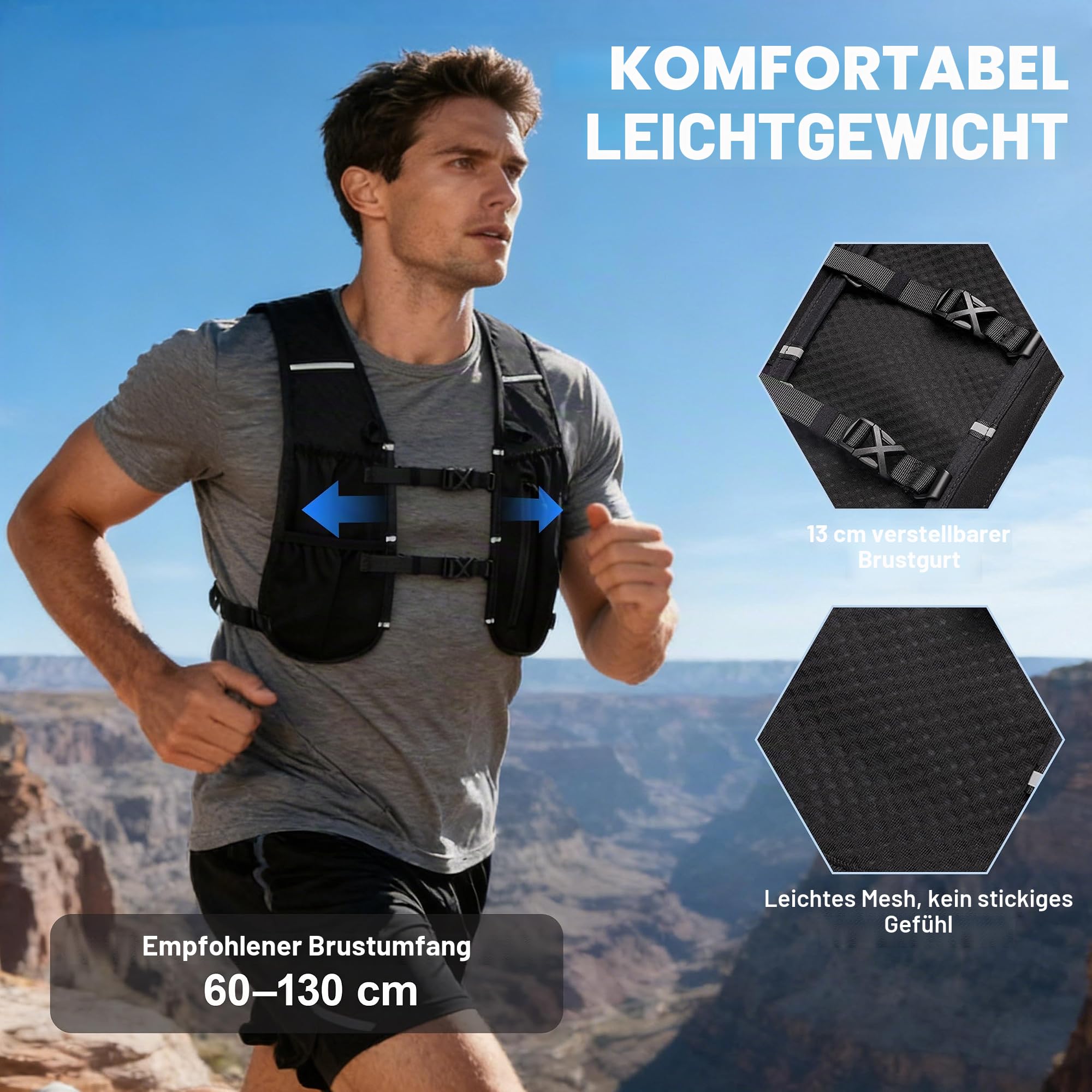Hioutdoor Laufweste für Damen und Herren, 1500 ml