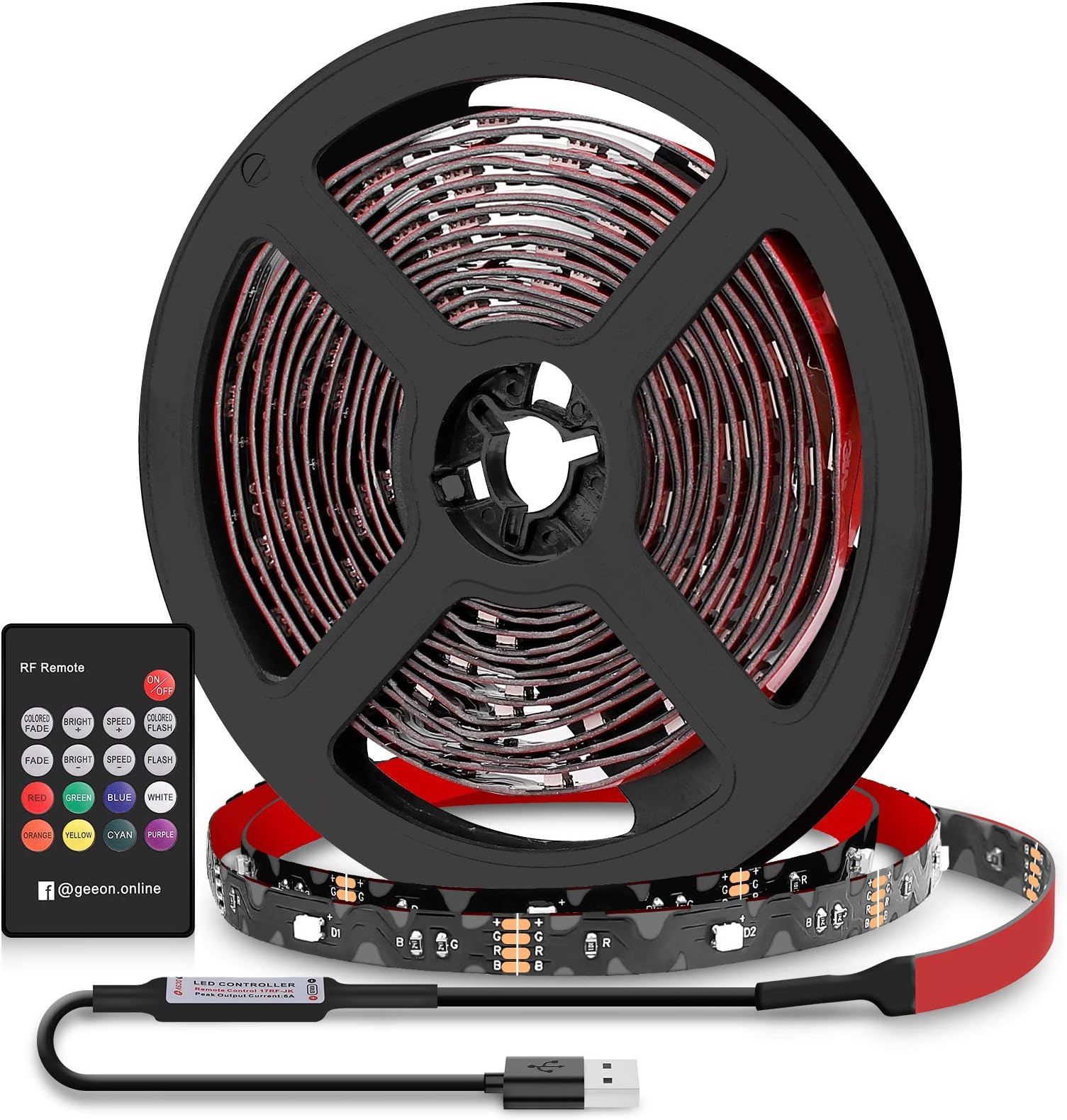 Geeon Daylight White Scanning LED Knight Rider Light Strips 12V Waterproof 2 x 12'' for Auto Car Grille Motorcycle Exterior