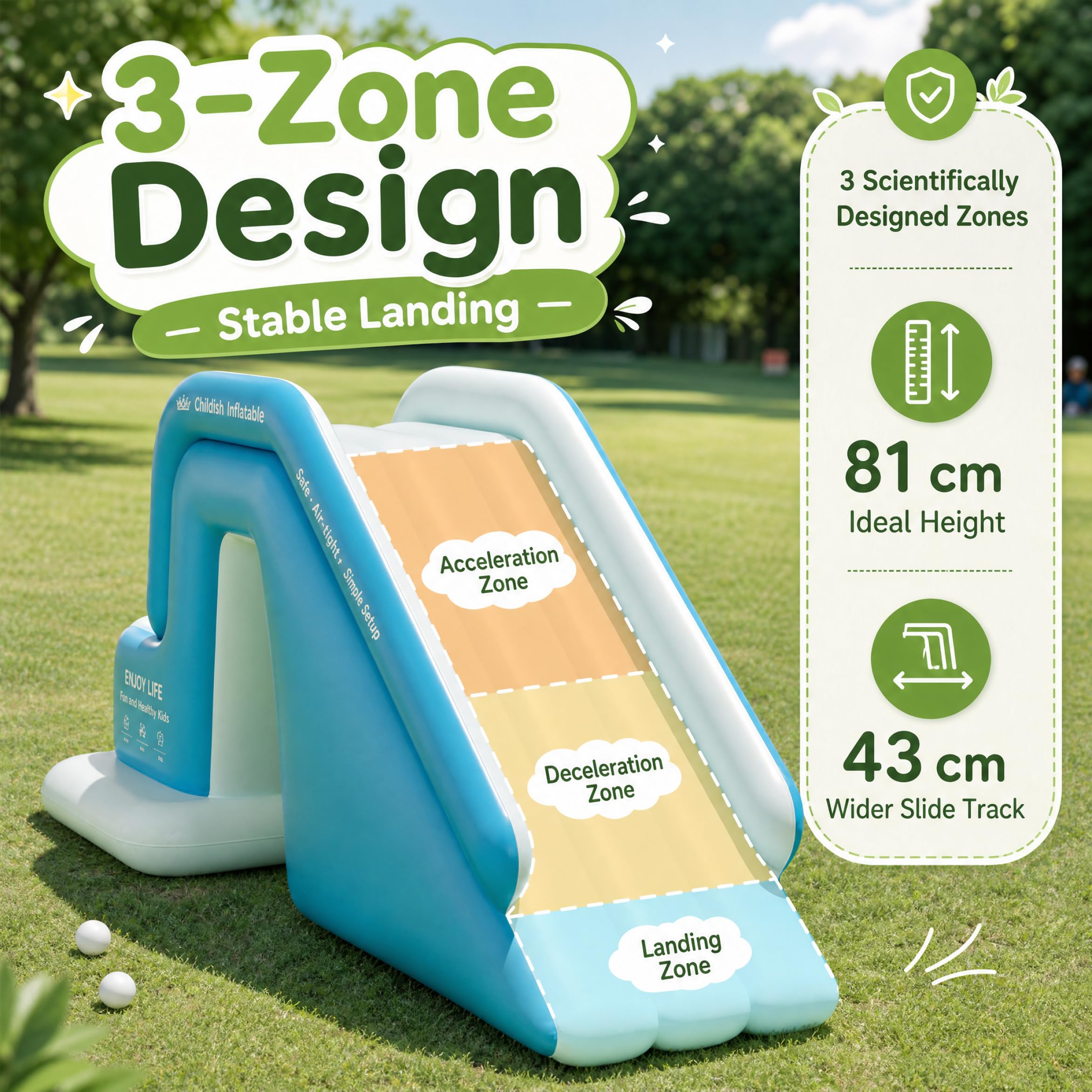 Scivolo Gonfiabile per Piscina, Scivolo Gonfiabile in PVC Fuori Terra Famiglia e Giocattolo da Gioco per Bambini con Gonfiaggio Rapido per Cortile