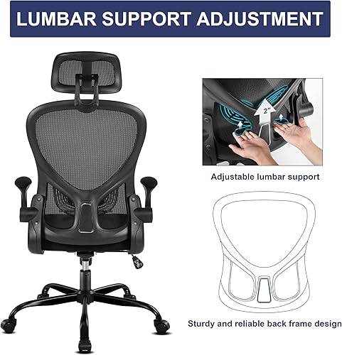 Miniatura 4 de Misolant Silla de oficina silla de escritorio ergonómica silla de escritorio de oficina silla de oficina con reposacabezas y soporte lumbar