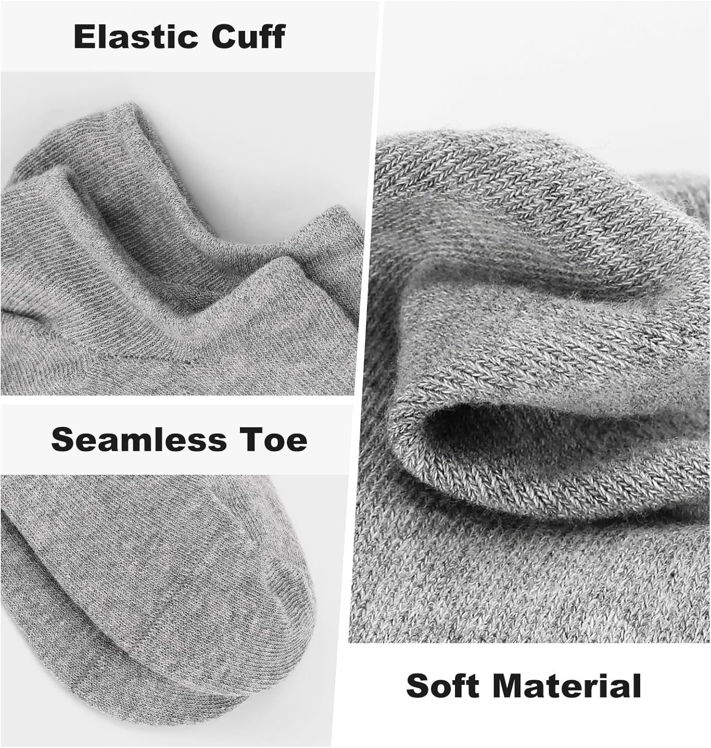 8 pairs No Show Socks for Women Men Non Slip Cotton Low Cut Flat Invisible Casual Socks - Image 4