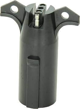 118709 7-Way Round Pin to 4-Flat Adapter, black
