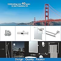 Vista 5 de Gatco Espejo decorativo de montaje fijo 1524, níquel satinado