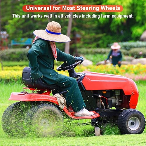 Miniatura 5 de Tallew 2 pomos giratorios para volante, accesorios de tractor de rotación de 360 grados para autos, camiones, tractores, barcos (negro y marrón)