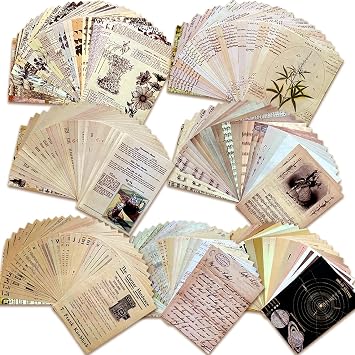 BLEDS 210 Sheets of Scrapbook Paper, Vintage Journaling Supplies Aesthetic Craft Paper for Junk Journal Ephemera Coquette Room Wall Retro Decor Background Collage Tags Card Making