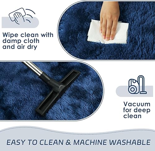 Miniatura 54 de duduta Alfombra rectangular negra suave y esponjosa de 3 x 5 pies, alfombra de felpa peluda para dormitorio, guardería, sala de estar, decoración