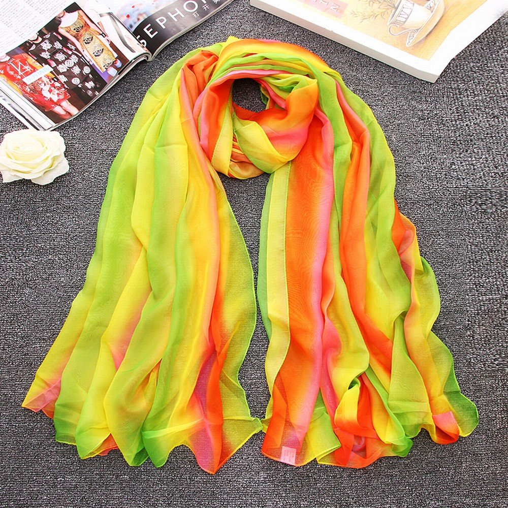 Châle dégradé couleur simulation solaire SJWJ grande écharpe irisée et drap de plage