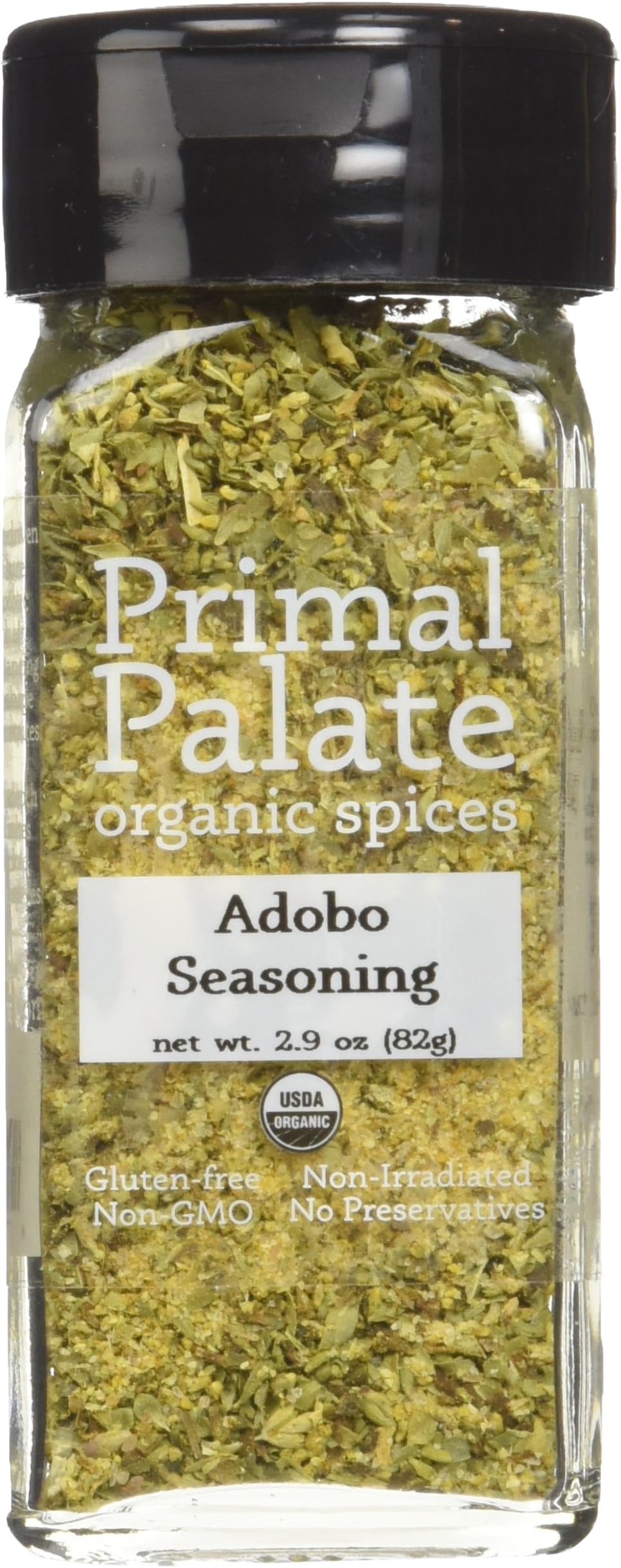 Organic Spices Adobo Seasoning, Certified Organic, 2.2 oz Bottle. A blend of Pink Himalayan Salt, Garlic, Onion, Black Pepper, Oregano, Turmeric. All purpose seasoning great for all protein and vegetables.