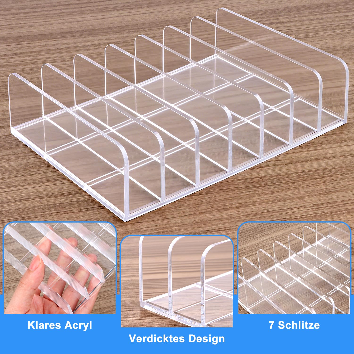 Porta-CD trasparente, 4 pezzi, in acrilico, per CD, CD, DVD, organizer per cosmetici, vassoio CD per cassette, cassette da gioco, libri