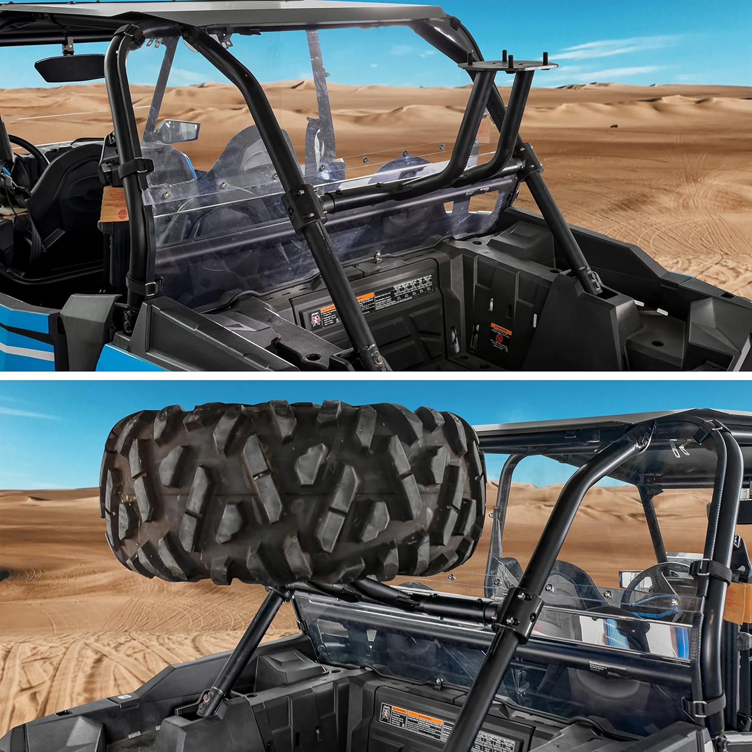 SAUTVS Heavy Duty Spare Tire Carrier Holder Mount for Polaris RZR XP 1000/4 1000 / XP Turbo 2014-2023 Accessories (Fits Up to 31" Tire)