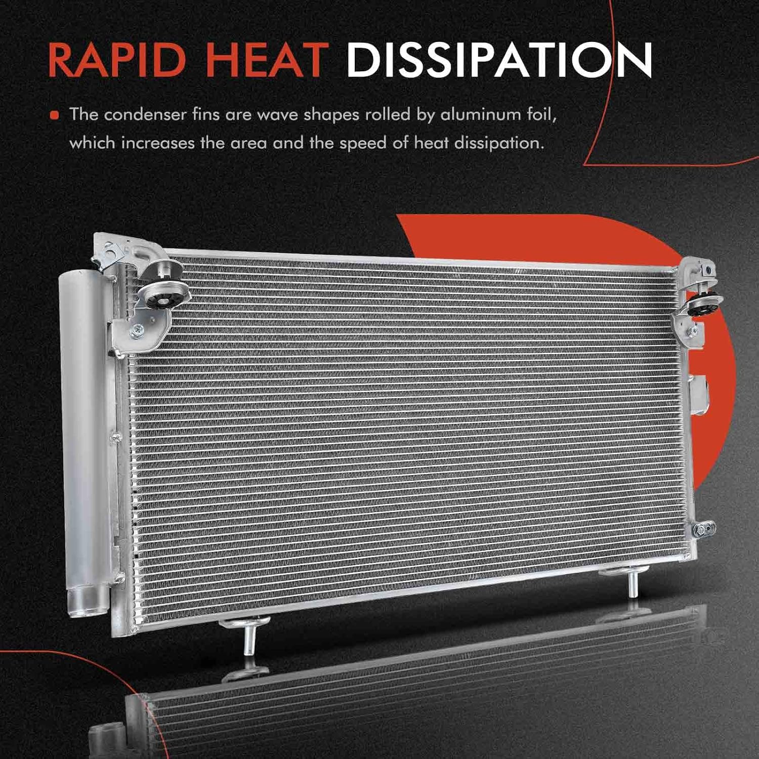 A-Premium Air Conditioning A/C Condenser Compatible with Subaru Outback 2005-2009, Legacy 2005-2009, 2.0L 2.5L 3.0L, Replace# 9895577800