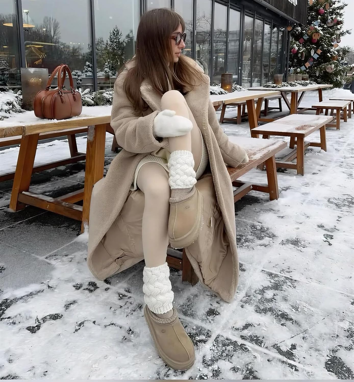 Hi Clasmix Fleece Lined Leggings Women - Seamless Thermal Winter High Waisted Tummy Control Thick Warm Yoga Pants - Image 2