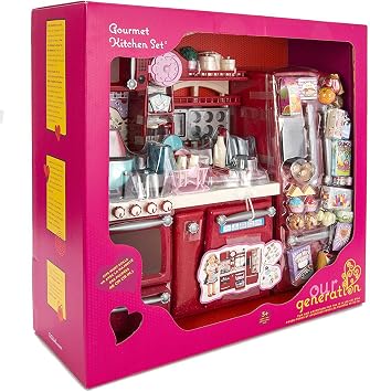 Our Generation by Battat- Jenny 18 Baking Posable Doll & Gourmet Kitchen Accessory Bundle Set- for Age 3 Years & Up