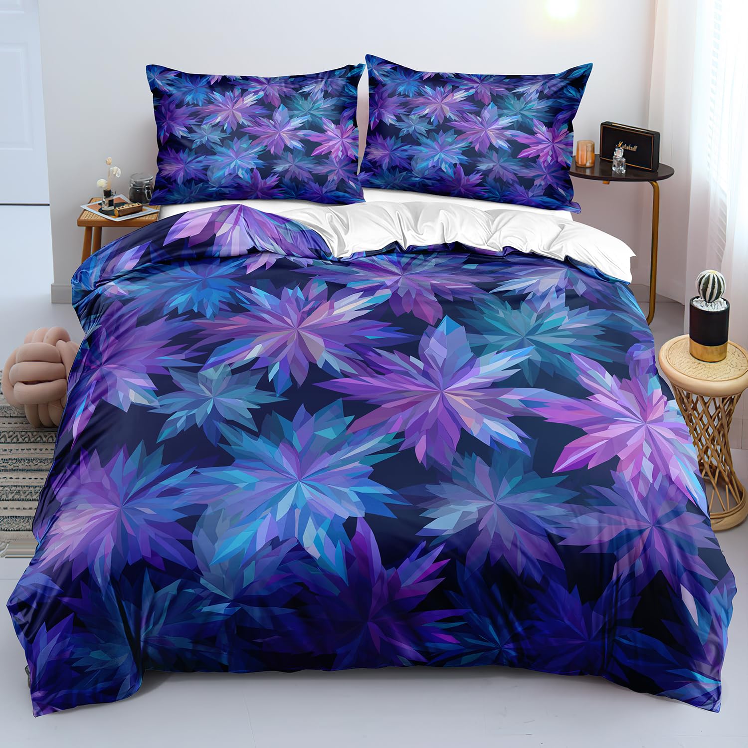 Housse de couette géométrique florale 240x220 pour transformer votre chambre en suite de luxe