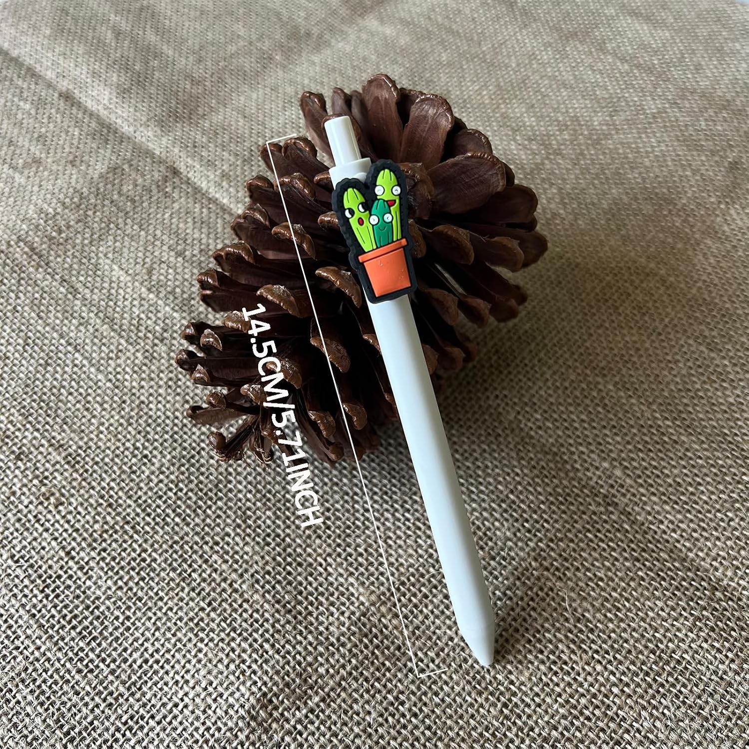 8Pcs Cactus Pens Cute Black Ink Cacti Desert Decor for Plant Lovers Bohos image 2