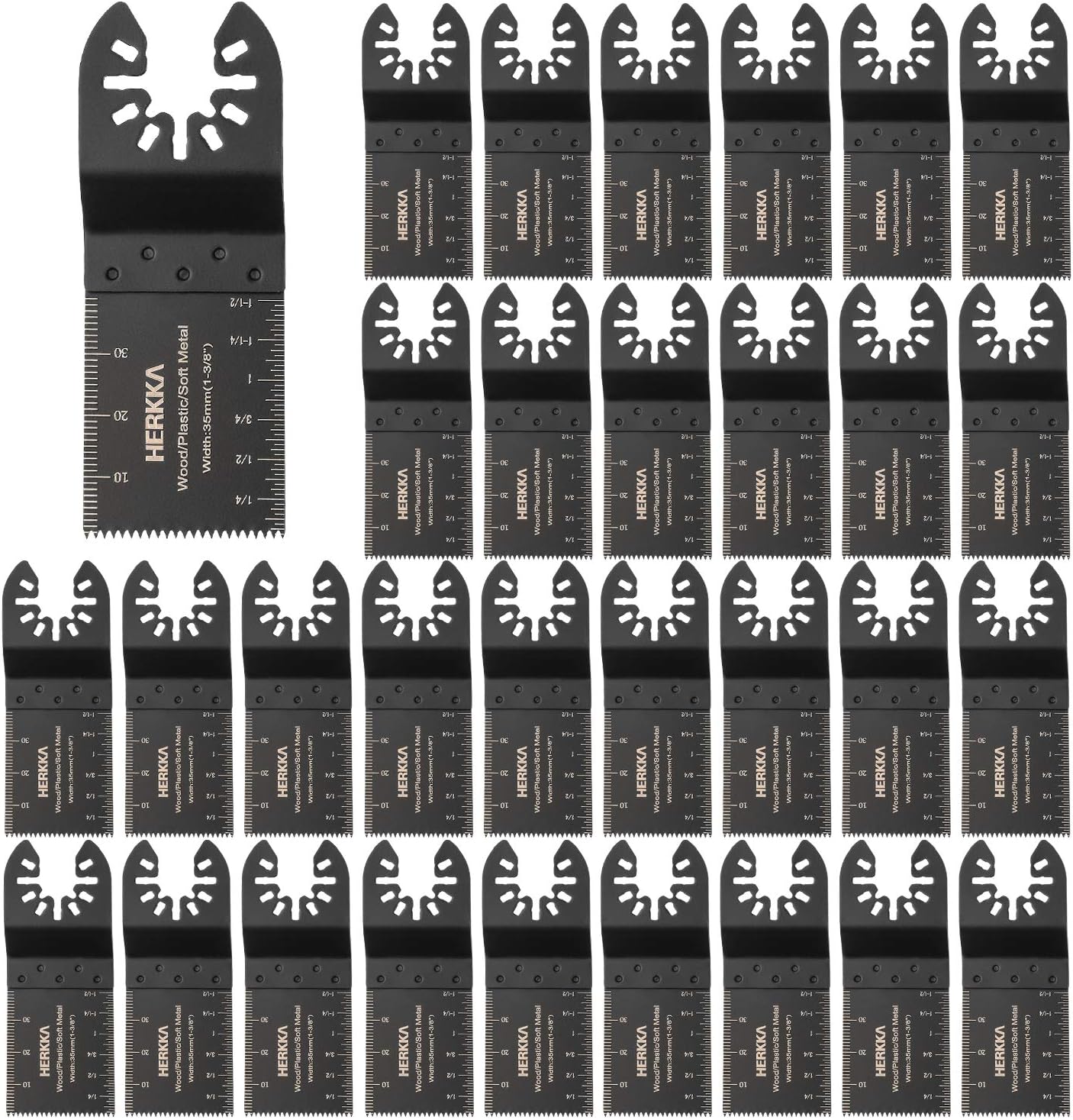 HERKKA Wood Oscillating Multitool Quick Release Saw Blades Compatible with Fein Multimaster Porter Cable Black & Decker Bosch Dremel Craftsman Ridgid Ryobi Makita Milwaukee Dewalt Rockwell