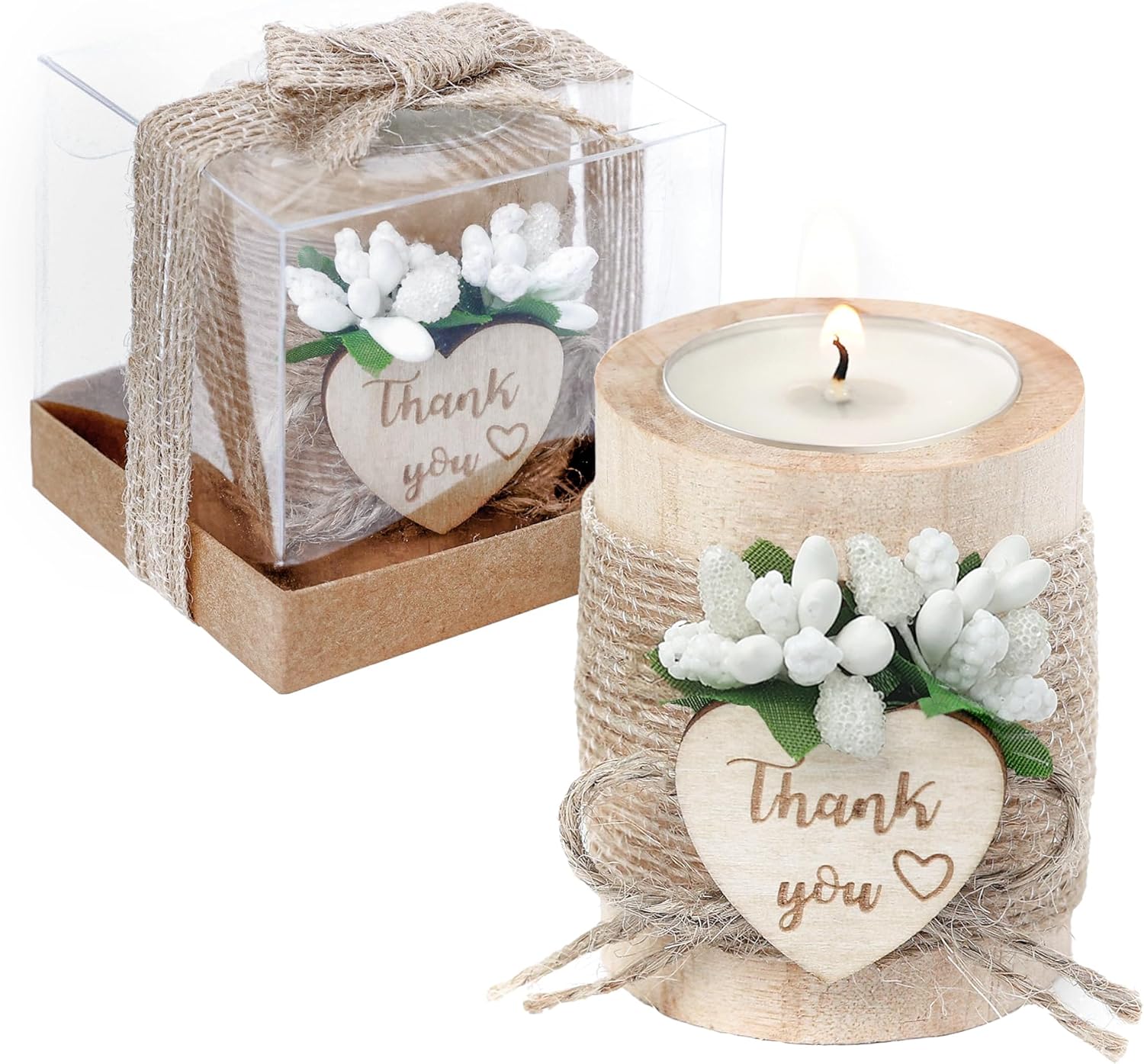 50 Piece Wooden Tealight Candle Holder Set for Wedding Party Guest Favors, Engagement Gift, Guest Return Favors, Bridal Shower Favors for Guests, Baby Shower Guest Favors.(Light Brown)