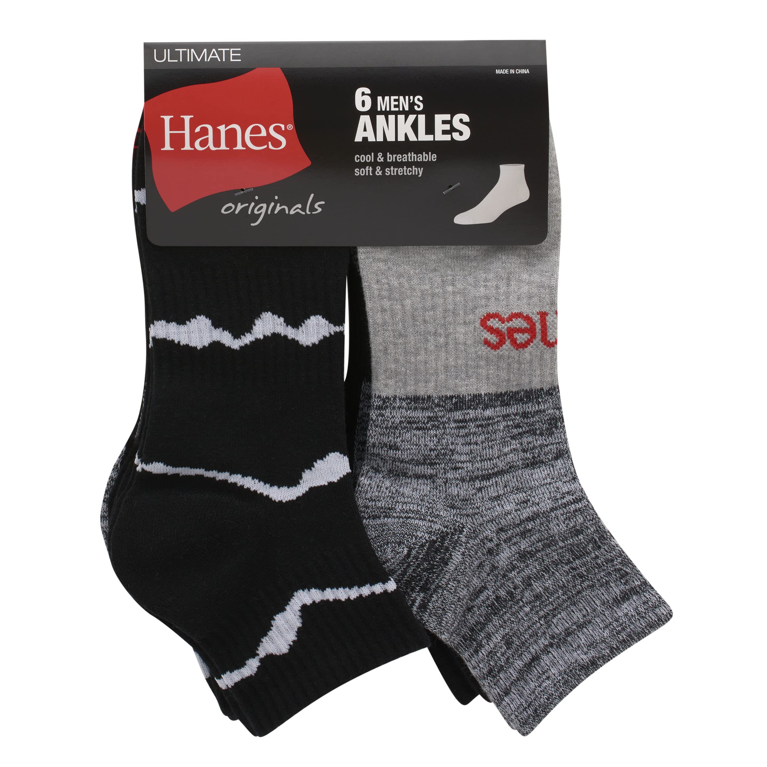 Hanes Ultimate Originals Crew Calcetines invisibles tobilleros de hombre, 6-12