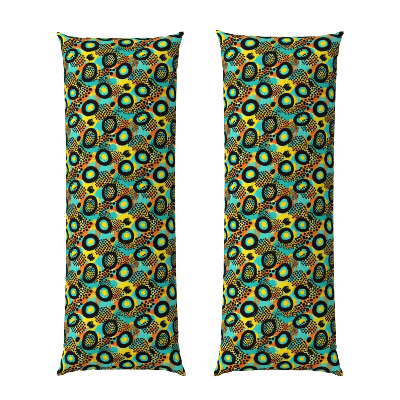 Body Pillow Cover 20x60 Turquoise Green Yellow Cheetah Leopard Print, Soft Microfiber Long Pillowcase with Zipper Closure, Breathable Protector for Bedroom Sofa Couch Sleeping