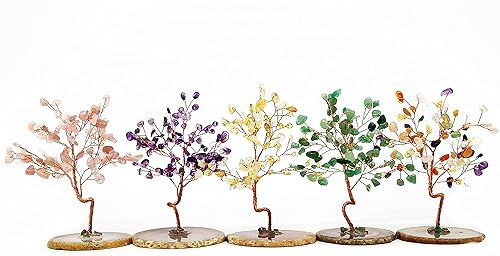 Miniatura 5 de Árbol de dinero de cristal de cuarzo Feng Shui, ágata natural, copos de geoda, base de geoda, decoración estilo bonsái para suerte y riqueza de 3.6