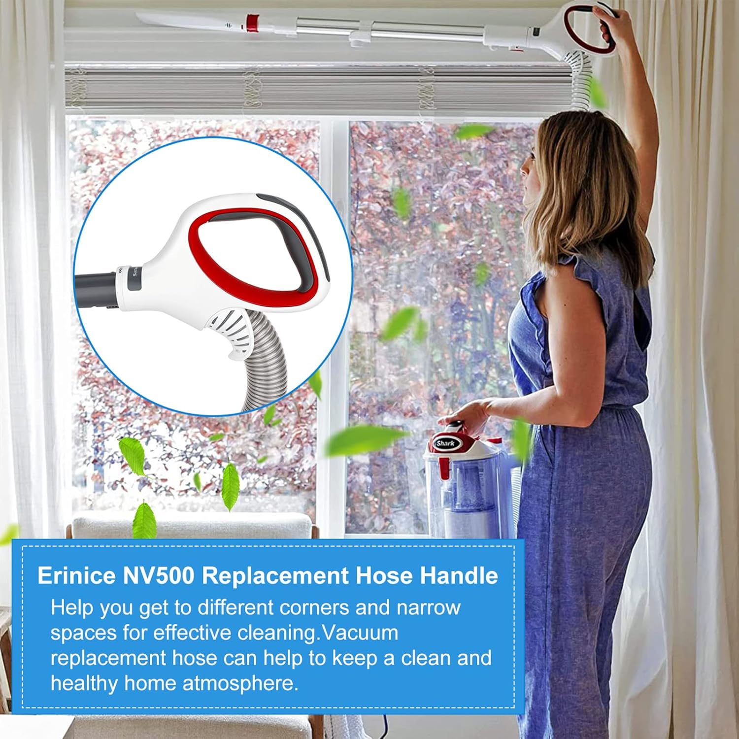 Replacement Hose Handle for Shark Rotator Professional Lift-Away Accessories Models NV500 NV500C NV500CO NV500Q NV505 Vacuums Cleaner Spare Parts, Compare to part # 1191FC500BL
