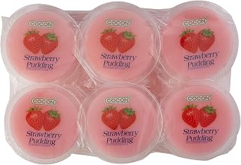 Cocon NATA de Coco Strawberry Pudding 6-Pieces 480 g - Lot of 4