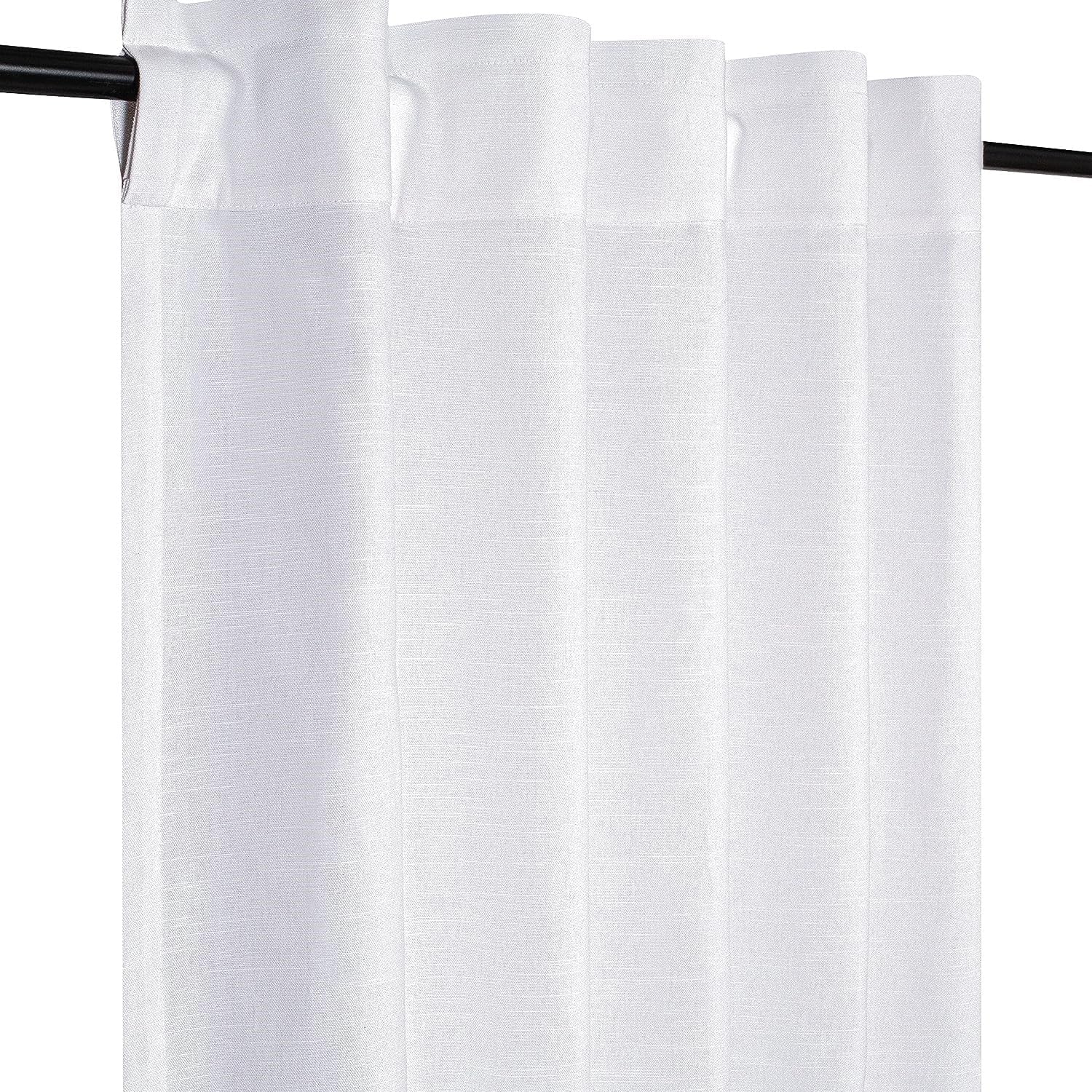 GFI LINEN CLUBS Cotton White Sheer Curtain Panels - Set of 2, 50x96, Lightweight and Airy, Semi-Transparent, Window Treatment Living Room, Bedroom, Kitchen, Easy to Hang, Rod Pocket, Machine Washable