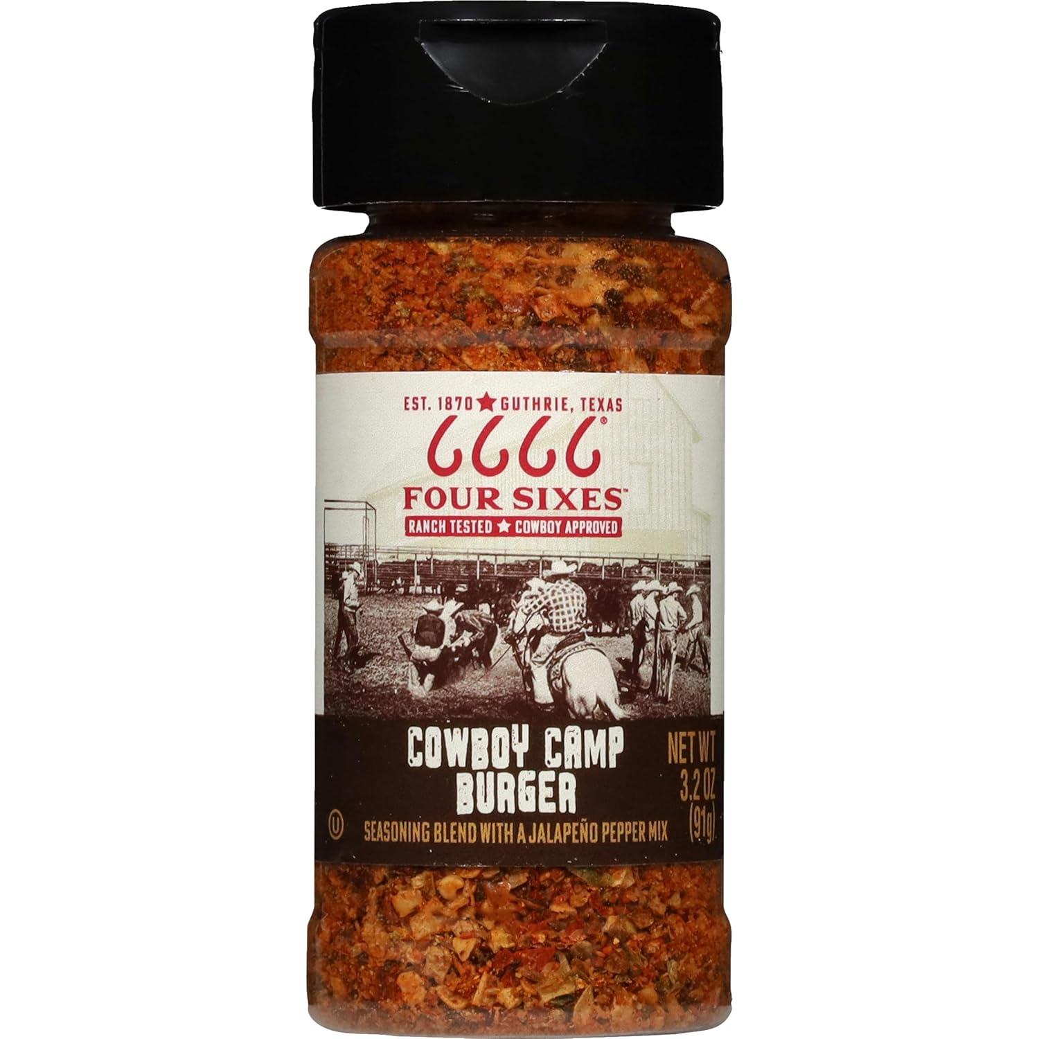 6666 Four Sixes Cowboy Camp Burger Seasoning, 3.2 Ounce