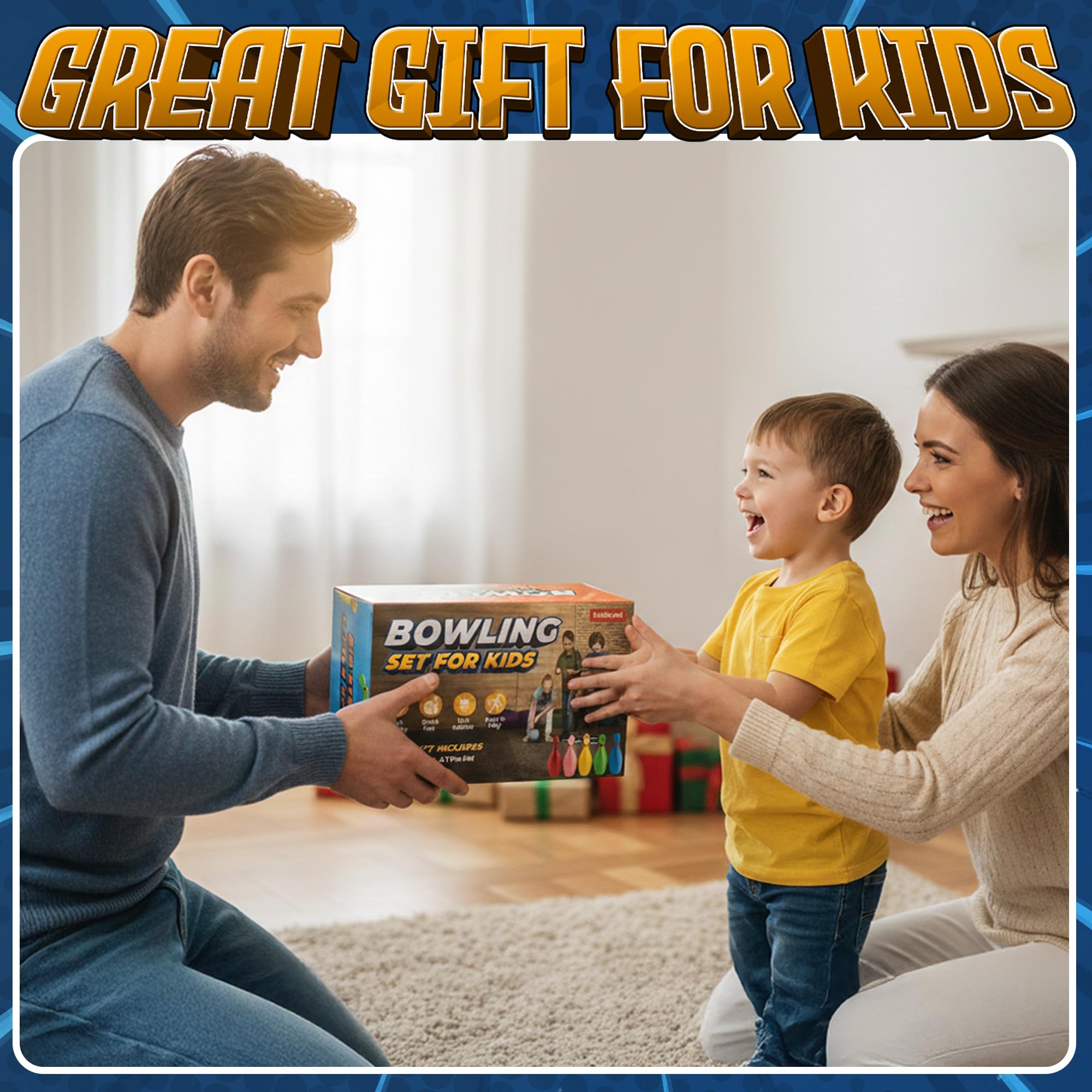 Bowling-Set für Kinder mit 10 bunten Kegeln und 2 leichten Bällen, lustiges Spiel für drinnen und draußen, ideal für aktives Spiel, Lernen und Geschenke für Jungen und Mädchen ab 3 Jahren