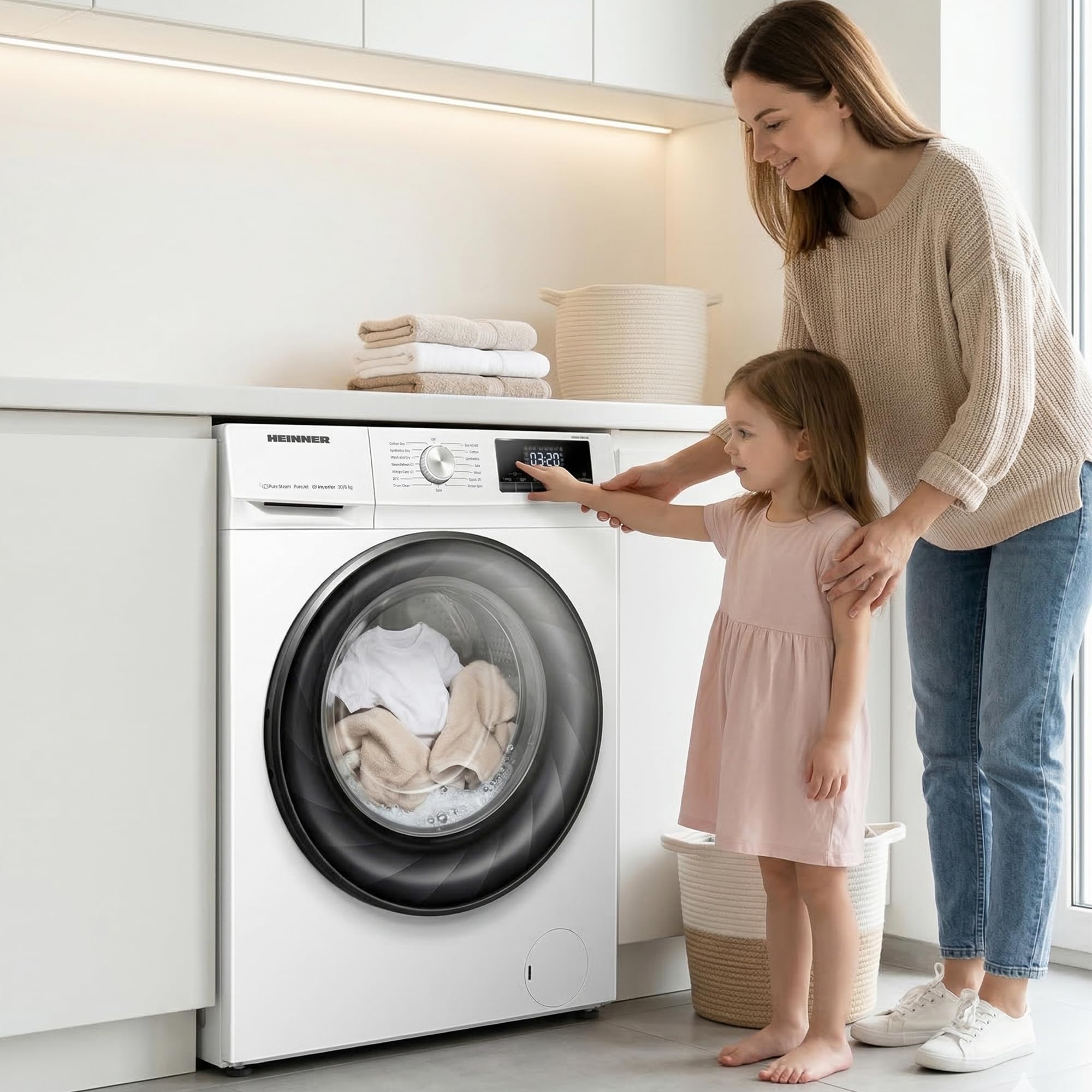 Waschtrockner 10/6 kg Frontlader 1400 U/min Inverter Motor Energieklasse A LED Touch Display