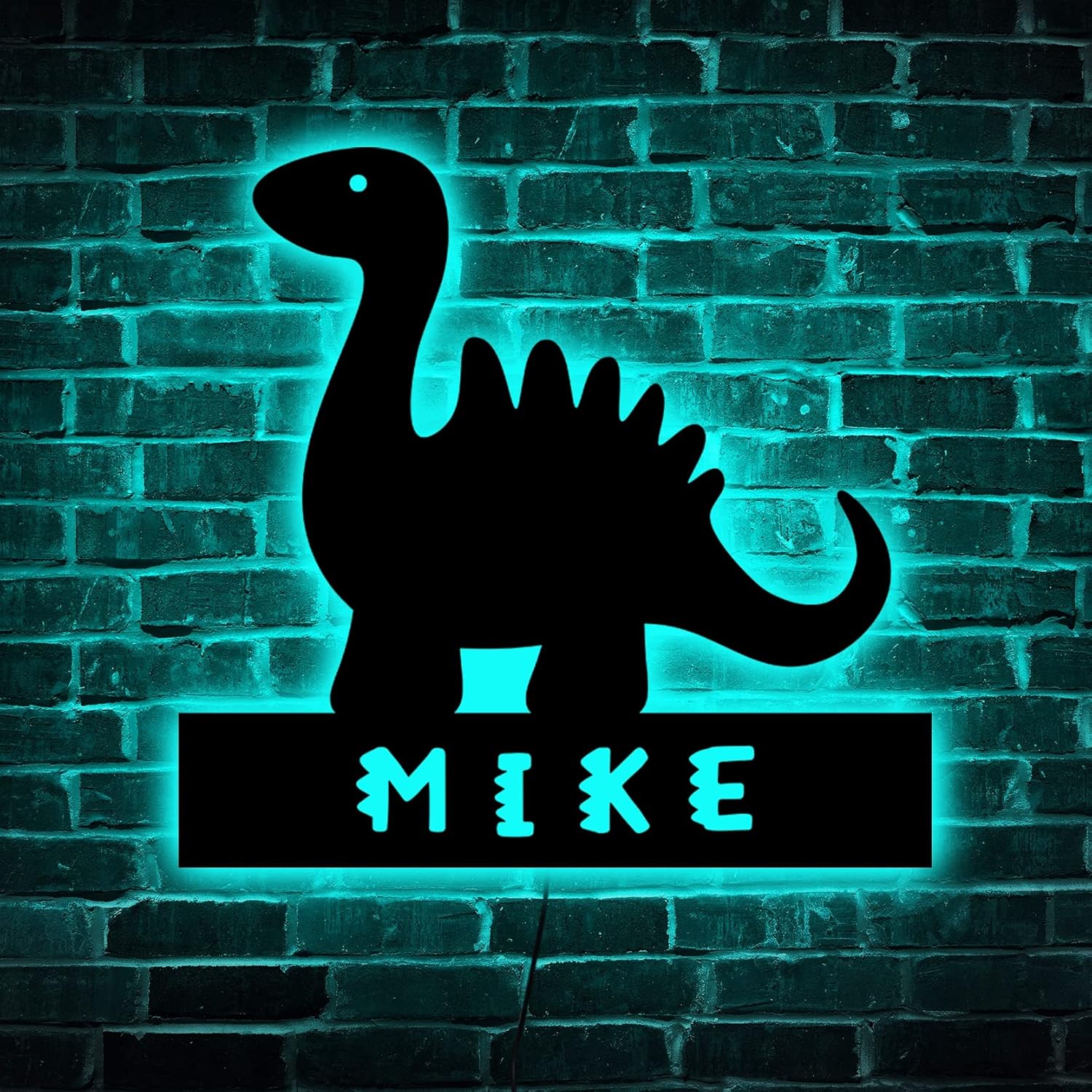 Custom Wooden Dinosaur LED Lamp, Personalized Name 3D Illusion Lamp, Smart Touch & Remote Control Bedroom Decorations Toys Gifts for Men, Women, Kids