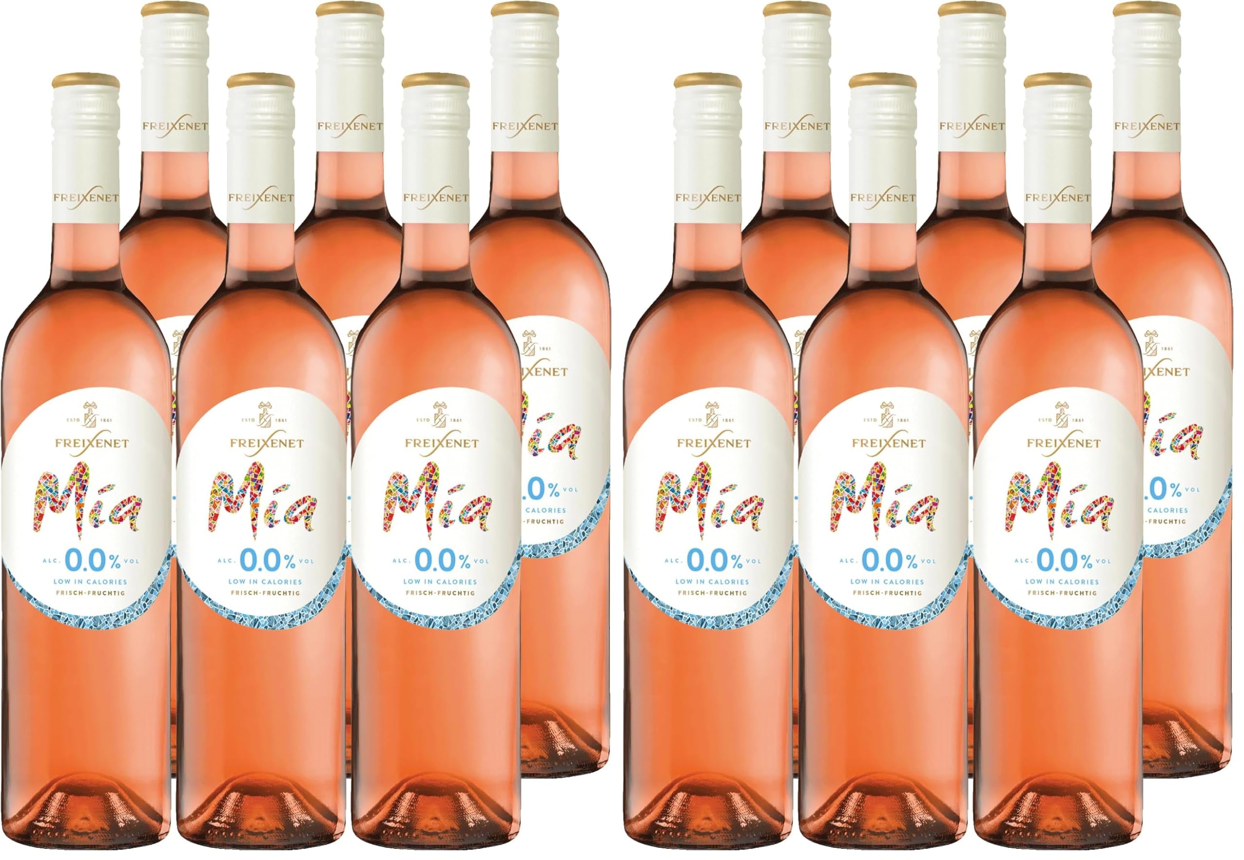Freixenet Mía Rosado 0,0% (1x0,75 l) – Alkoholfreier Rosé mit fruchtigen Aromen von Himbeere, Kirsche und Rosenblüte, kalorienarm, hervorragend für Picknick und Party (Packung mit 2)