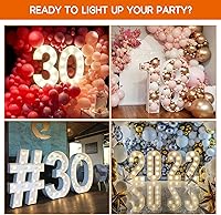 Vista 7 de RUBFAC Números iluminados de marquesina de 3 pies, marco de globo de mosaico número 3, tablero de espuma precortado para decoraciones de cumpleaños