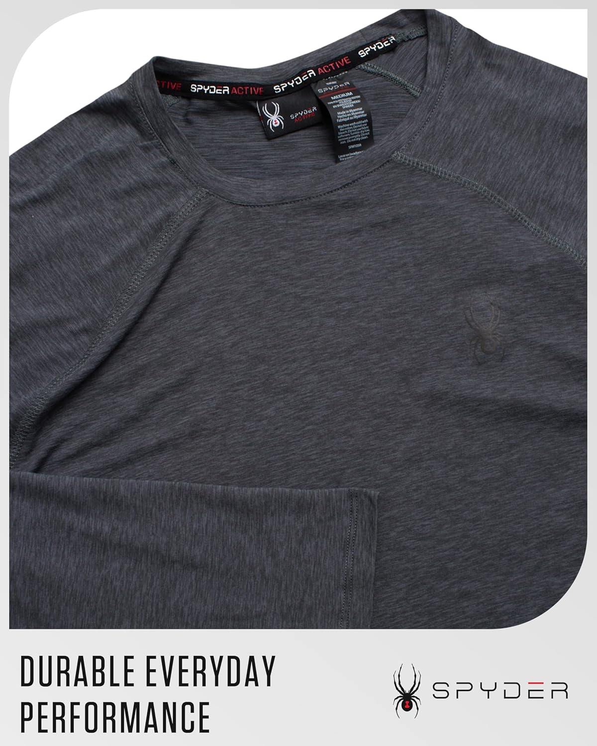 Spyder Mens Athletic Shirts - Sueded Crewneck Soft Fleece Lined Long Sleeve - Active Performance Workout Shirts for Men - Image 4