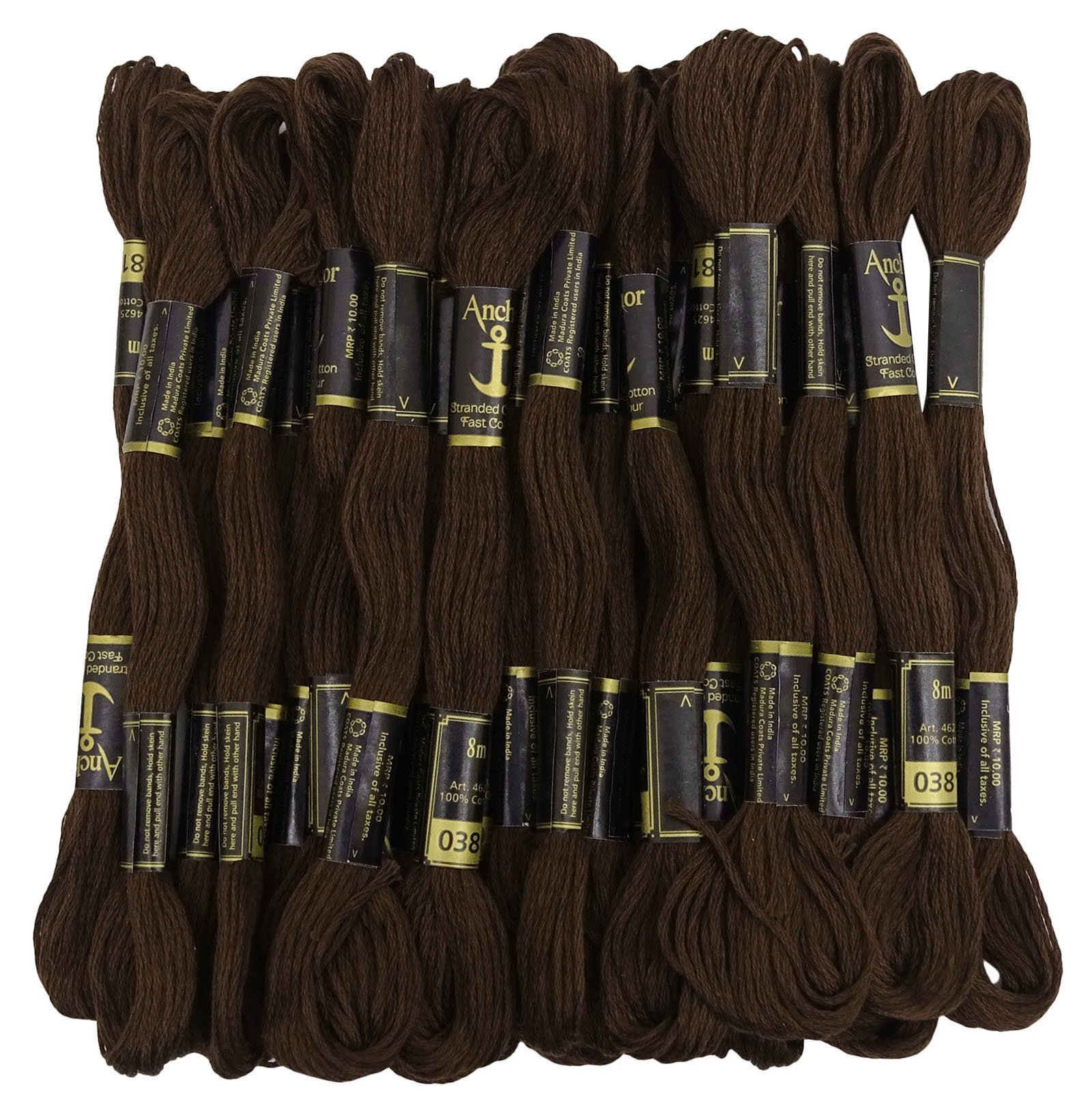 Anchor Dark Brown Stranded Cotton Hand Embroidery Thread Floss Pack Of 25 Skeins