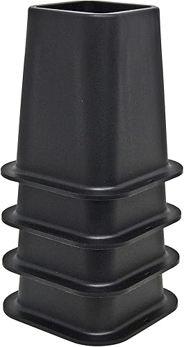 Miniatura 9 de Kings Brand Furniture 6-inch Bed Risers - Set of 4 Black Heavy Duty Stackable Furniture Risers for Under Bed Storage, Desk, Sofa, Couch Negro