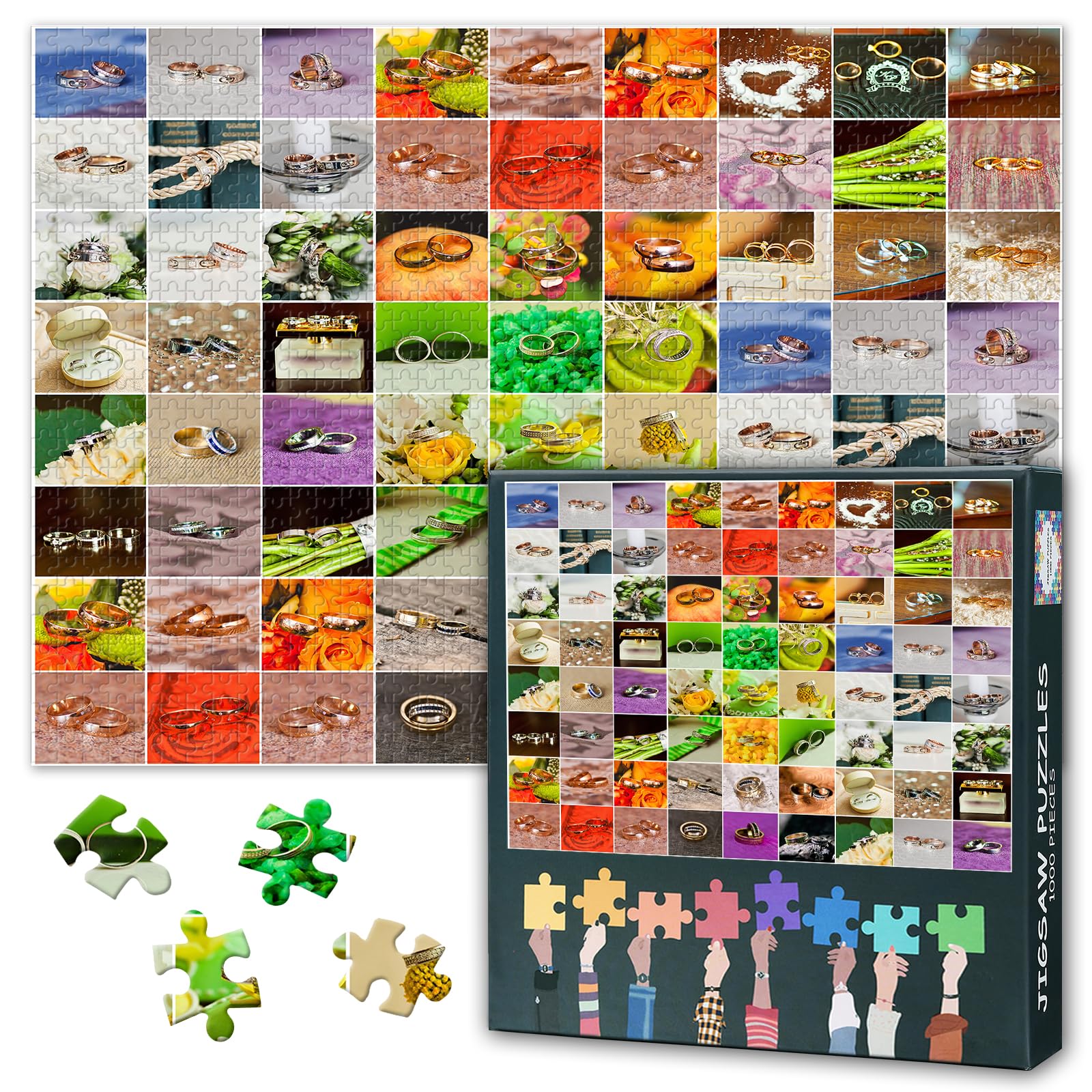 Puzzles for Adults 1000 Pieces, Beautiful Weding Rings Jigsaw Puzzles, Adult Puzzle for Adults, Educational Fun Games or Toys for Elders Friends 20X27 INCH โ image 1