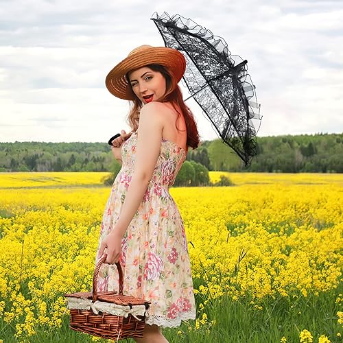 Miniatura 2 de ABOOFAN Sombrilla de encaje vintage para boda, sombrilla de encaje vintage, sombrilla de boda, sombrilla de novia, sombrilla de fotografía,