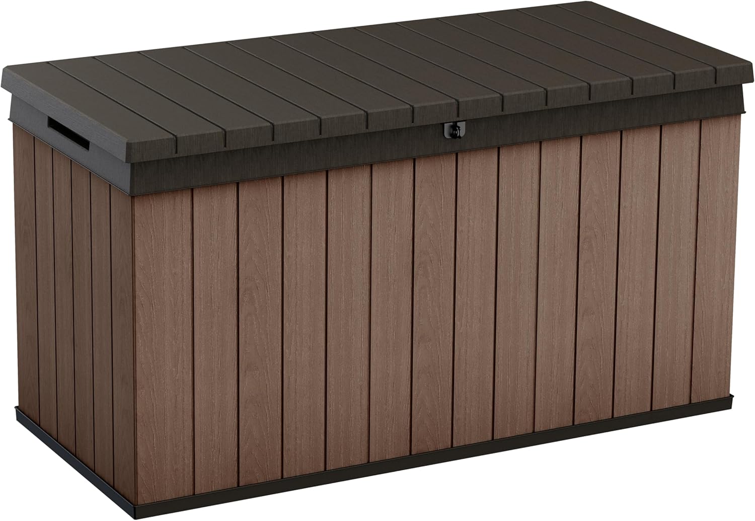 Keter Darwin 150 Gallon Resin Large Deck Box - Organization and Storage for Patio Furniture, Outdoor Cushions, Garden Tools and Pool Gear