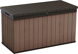 Darwin 150 Gallon Resin Large Deck Box - Organization and Storage for Patio Furniture, Outdoor Cushions, Garden Tools and Pool Gear