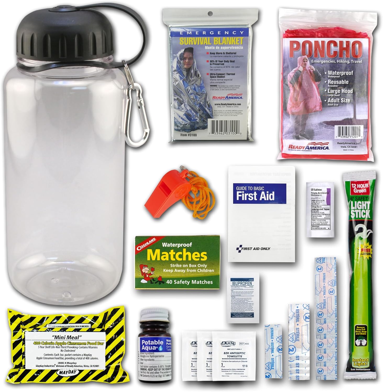 Ready America 70060 Deluxe Water Bottle Survival Kit