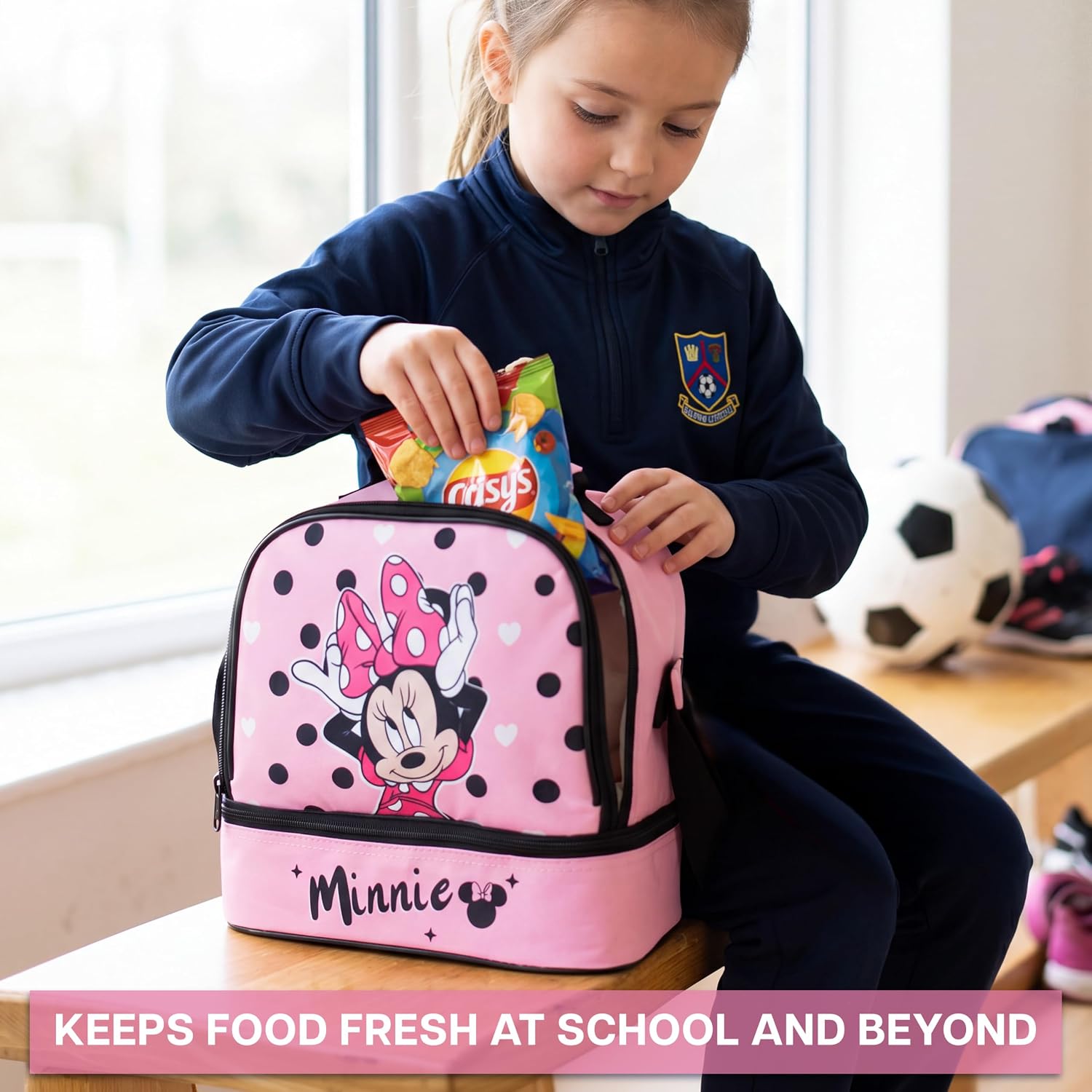 Get Trend Disney Minnie Mouse Girls Insulated Lunch Bag for School, Picnic image 5